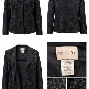 Chico's Dark Gray Patterned Women's Blazer